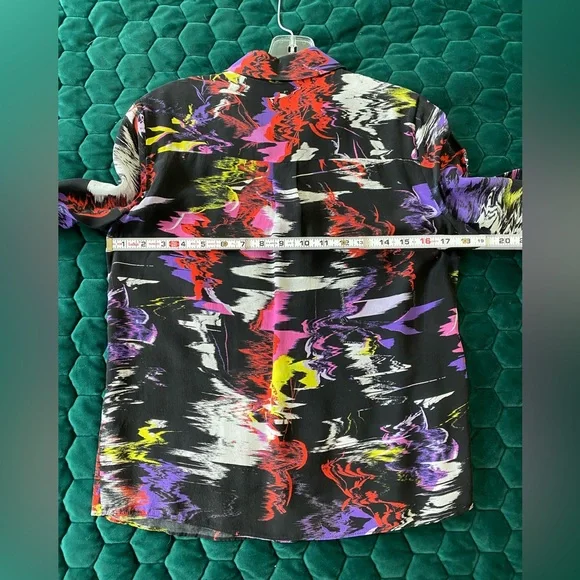 Alice + Olivia Willa Moonstruck Print Placket Blouse